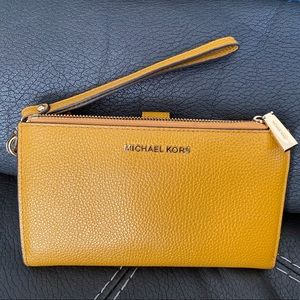 Michael Kors wristlet, mustard color